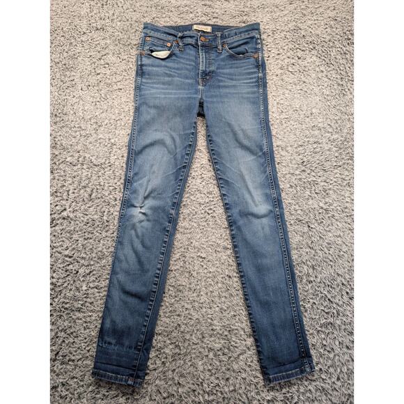 Madewell Jeans Women 28 Blue High Rise Skinny Distressed Stretch Normcore Grunge - Picture 3 of 10